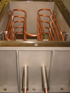 Vacuum tunnel with copper tubing for cooling system